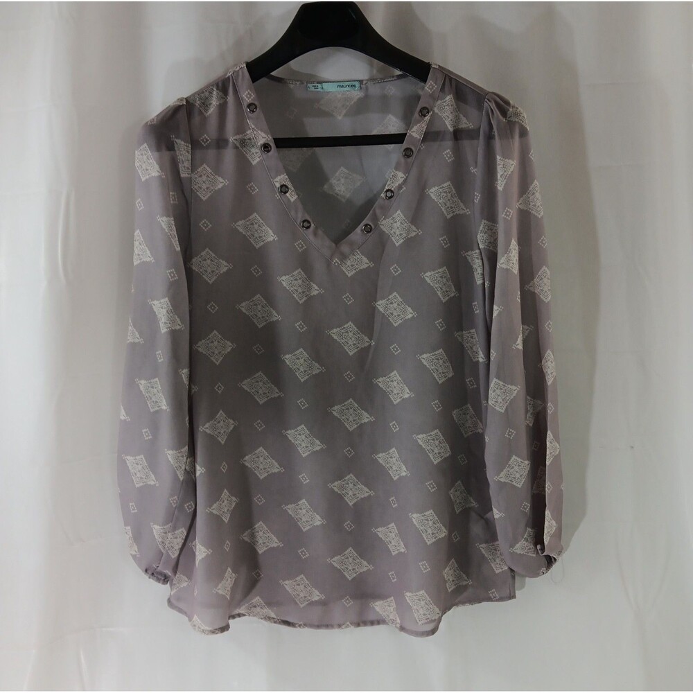 Maurices Sheer Top Women's Size Large Long Sleeve Elastic At Wrists